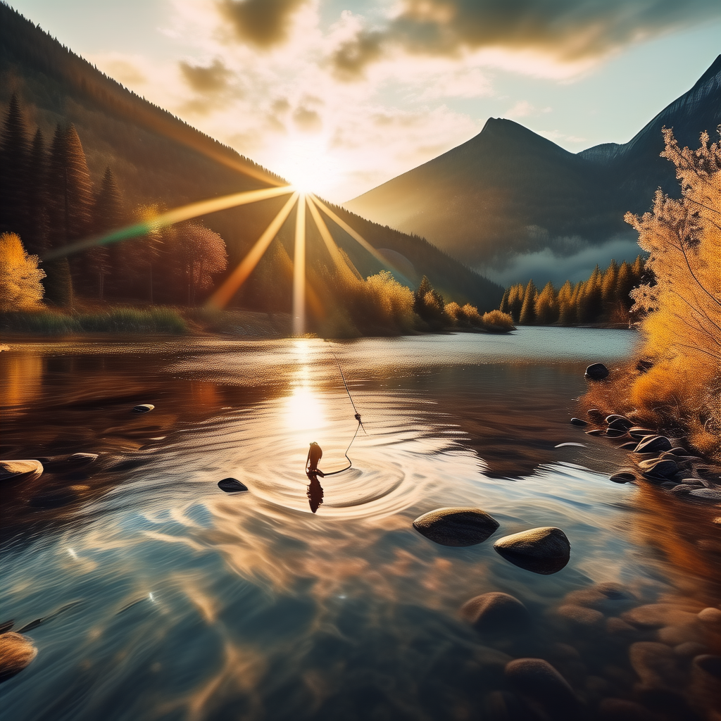 Dry fly fishing on mountain stream